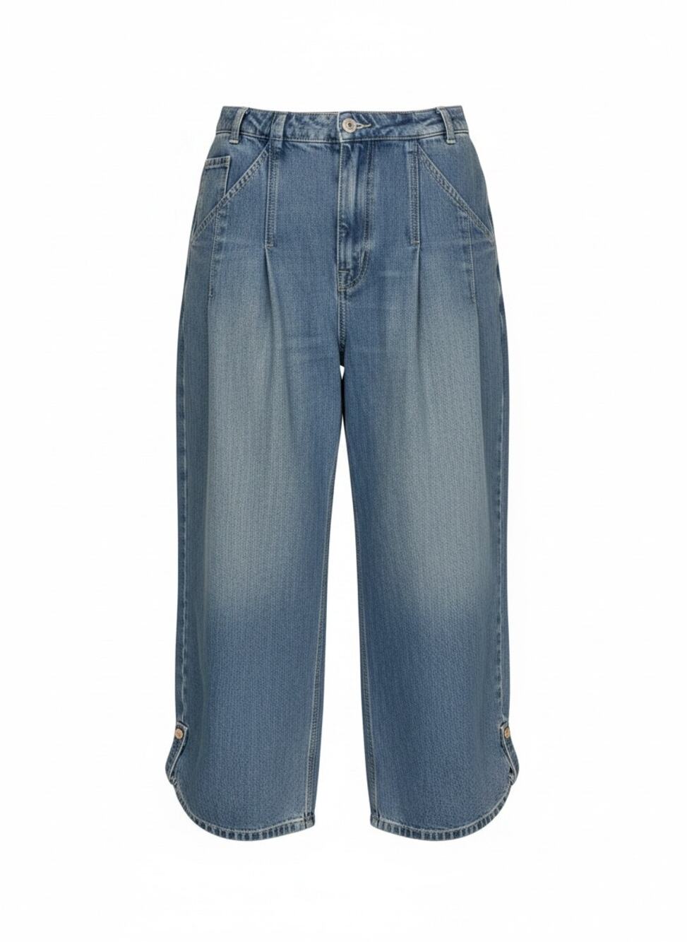 We The Free Wide Leg Barrel Jeans L | Elastic Waist | Cargo Pocket | Snap Hem